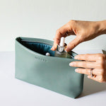 WYLYS Sage Verte Makeup Bag Soft Vegan Leather Water-resistant