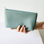 WYLYS Sage Verte Makeup Bag Soft Vegan Leather Water-resistant