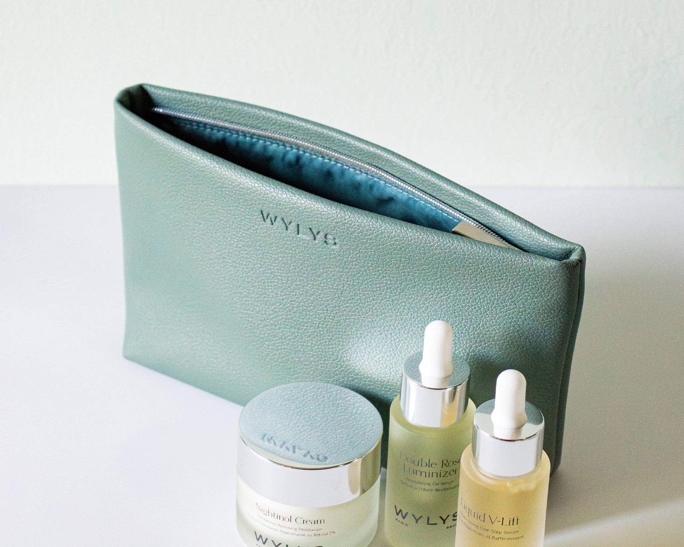 WYLYS Sage Verte Makeup Bag Soft Vegan Leather Water-resistant