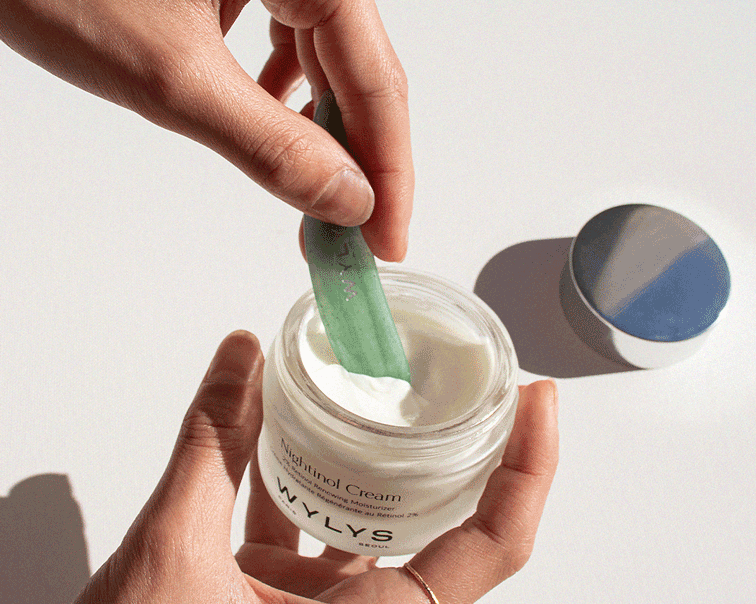 WYLYS The NIghtly Nourish Set  Nightinol Cream with Jade Spatula Facial Tool Wylys Nightinol Cream and Jade Spatula Demo When You Love Your Skin
