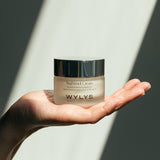 Wylys Nightinol Cream 2% Retinol Complex Nighttime Repair Cream Jar in Hand When You Love Your Skin