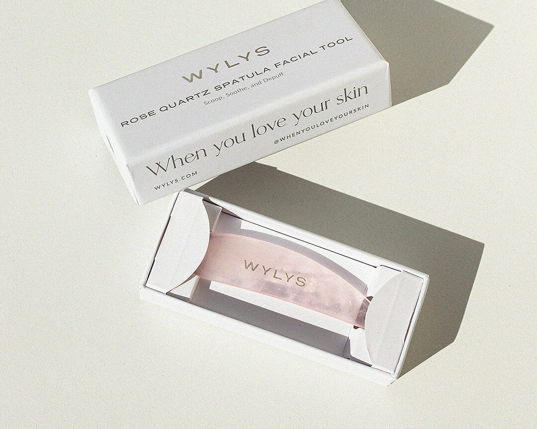 WYLYS Rose Quartz Spatula Facial Tool Facial Tool to Scoop, Soothe, and Depuff 100% Natural Stone