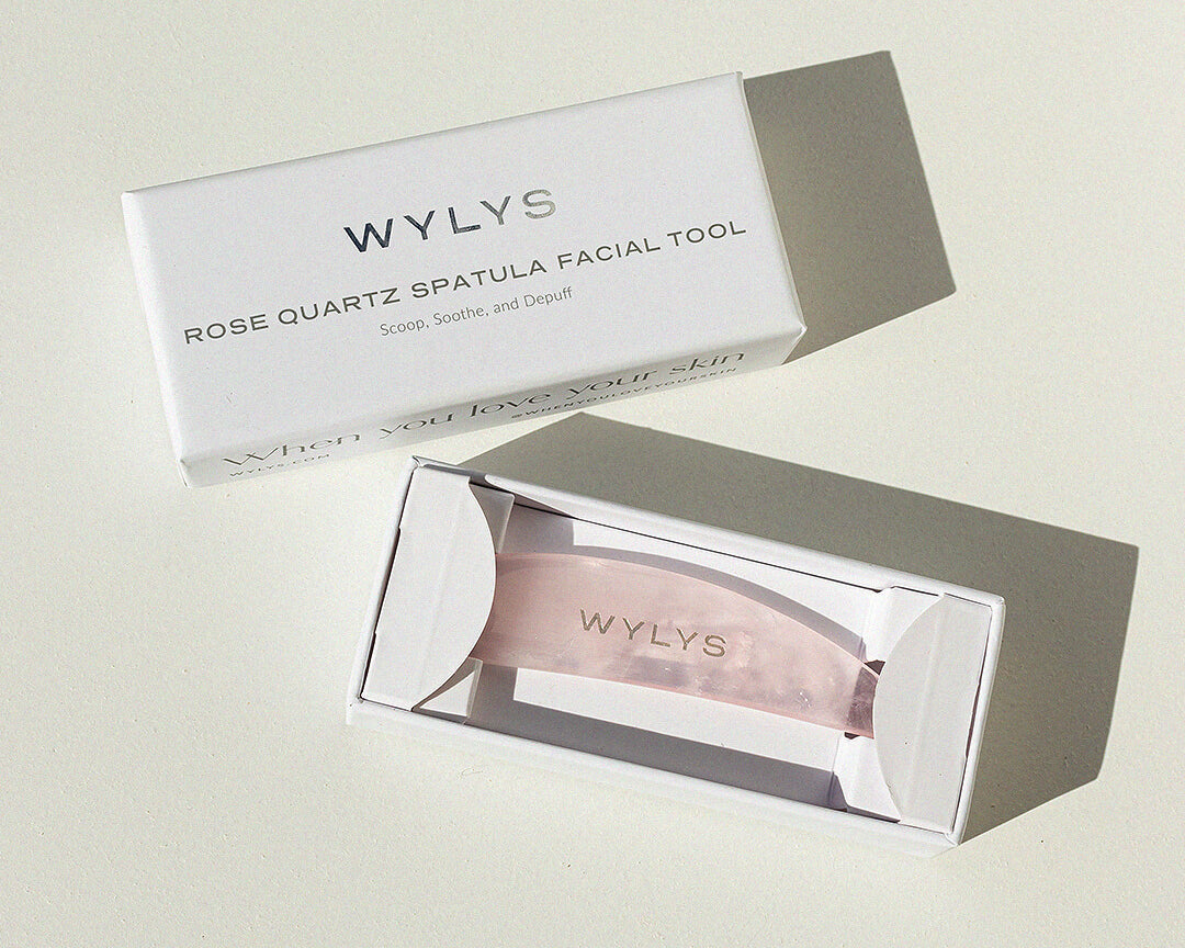 WYLYS Rose Quartz Spatula Facial Tool Facial Tool to Scoop, Soothe, and Depuff 100% Natural Stone