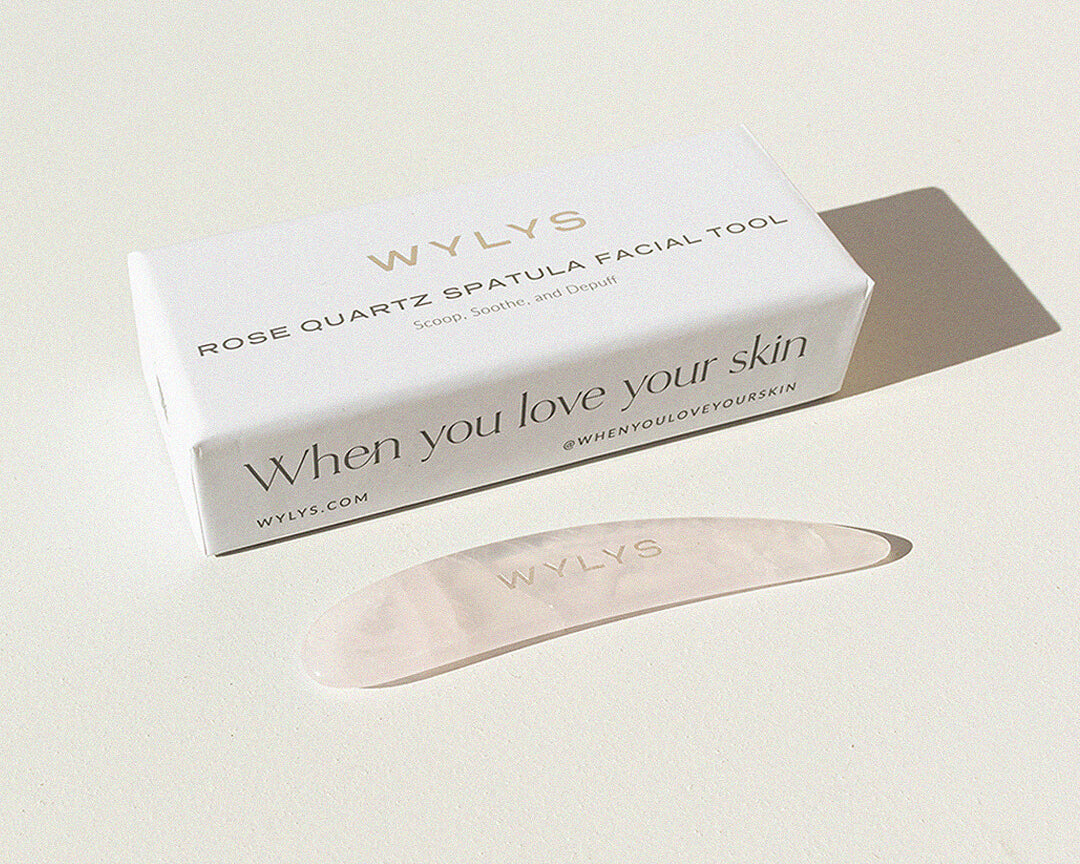 WYLYS Rose Quartz Spatula Facial Tool Facial Tool to Scoop, Soothe, and Depuff 100% Natural Stone