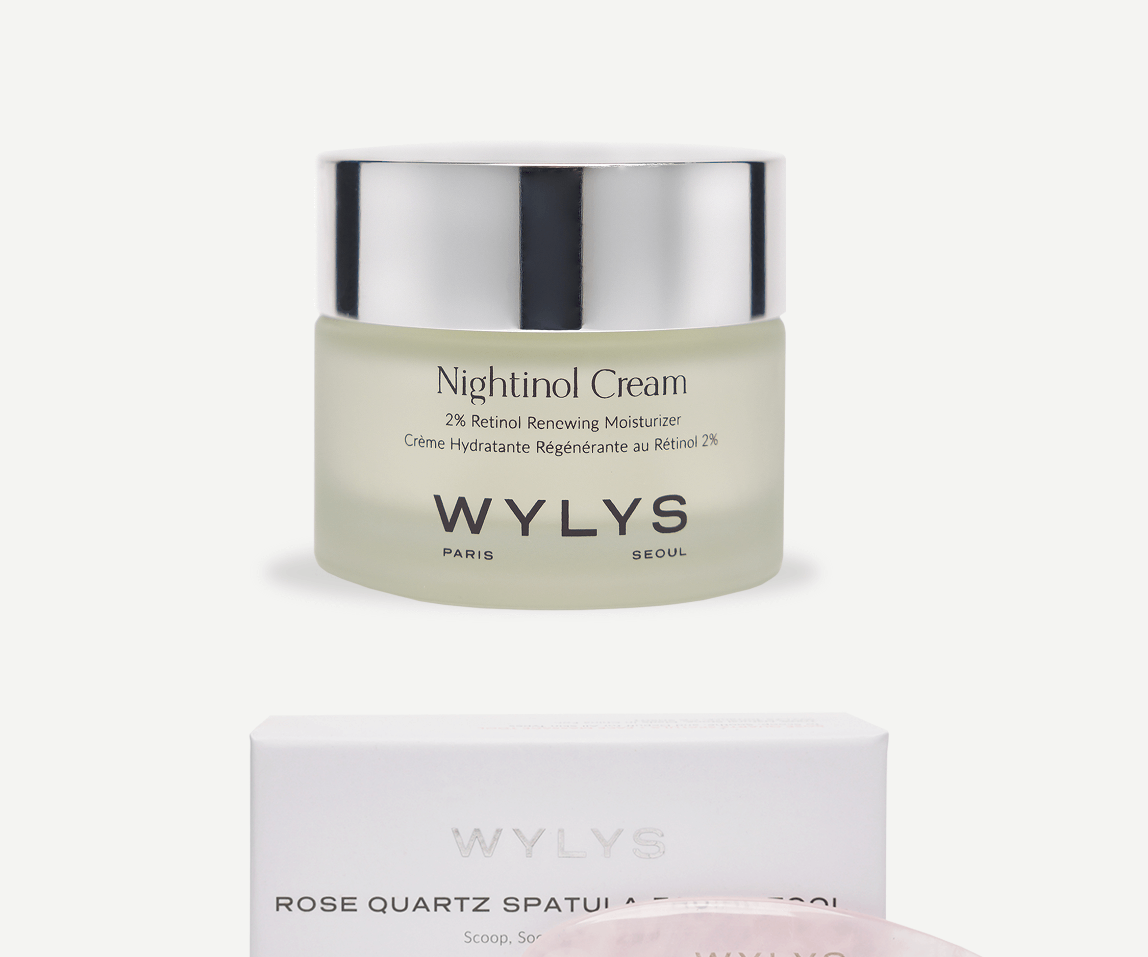 WYLYS Nightinol Cream with Rose Quartz Spatula Facial Tool