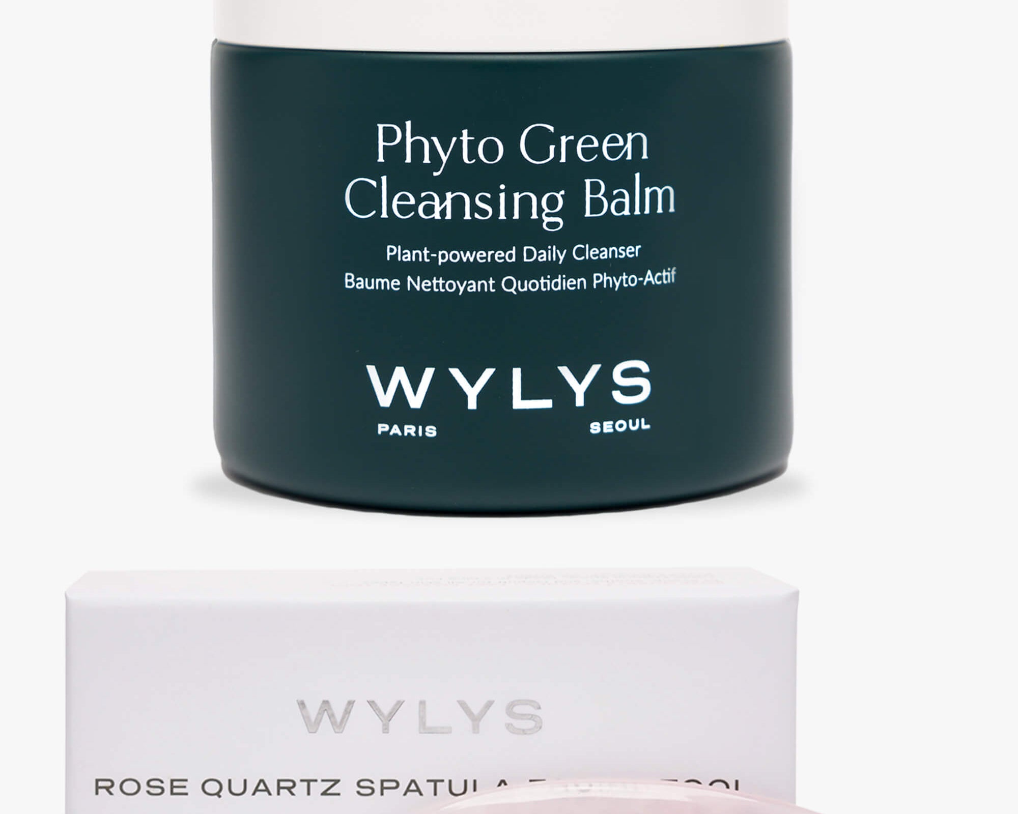 WYLYS Phyto Green Cleansing Balm and Rose Quartz Spatula Facial Tool Set