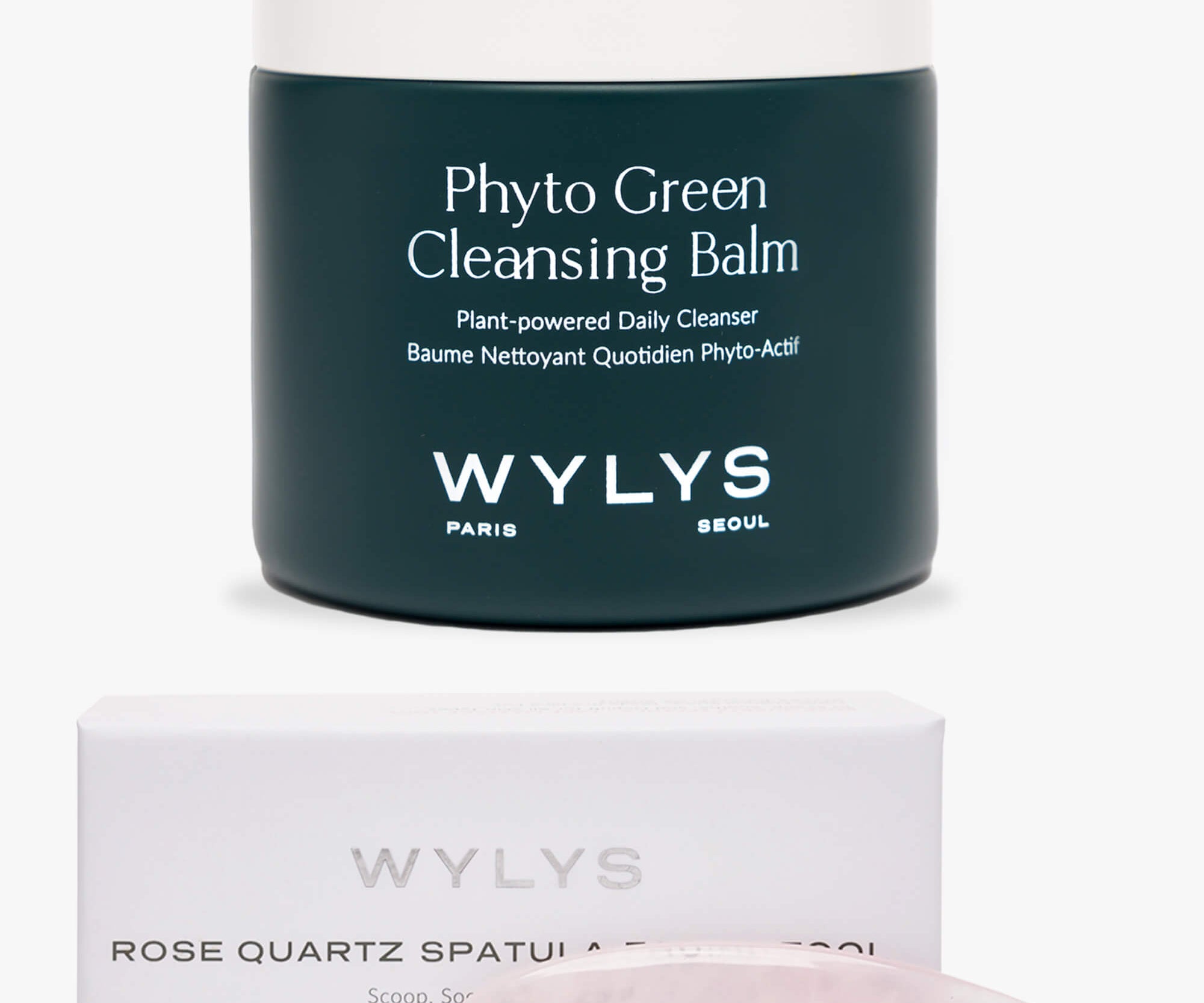 WYLYS Phyto Green Cleansing Balm and Rose Quartz Spatula Facial Tool Set