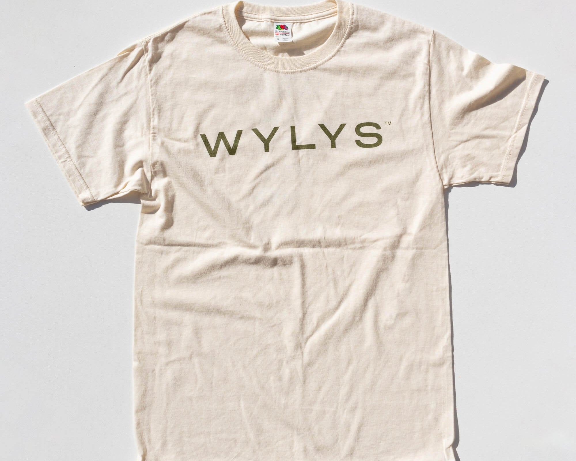 WYLYS T Shirt 100% unbleached undyed cotton 