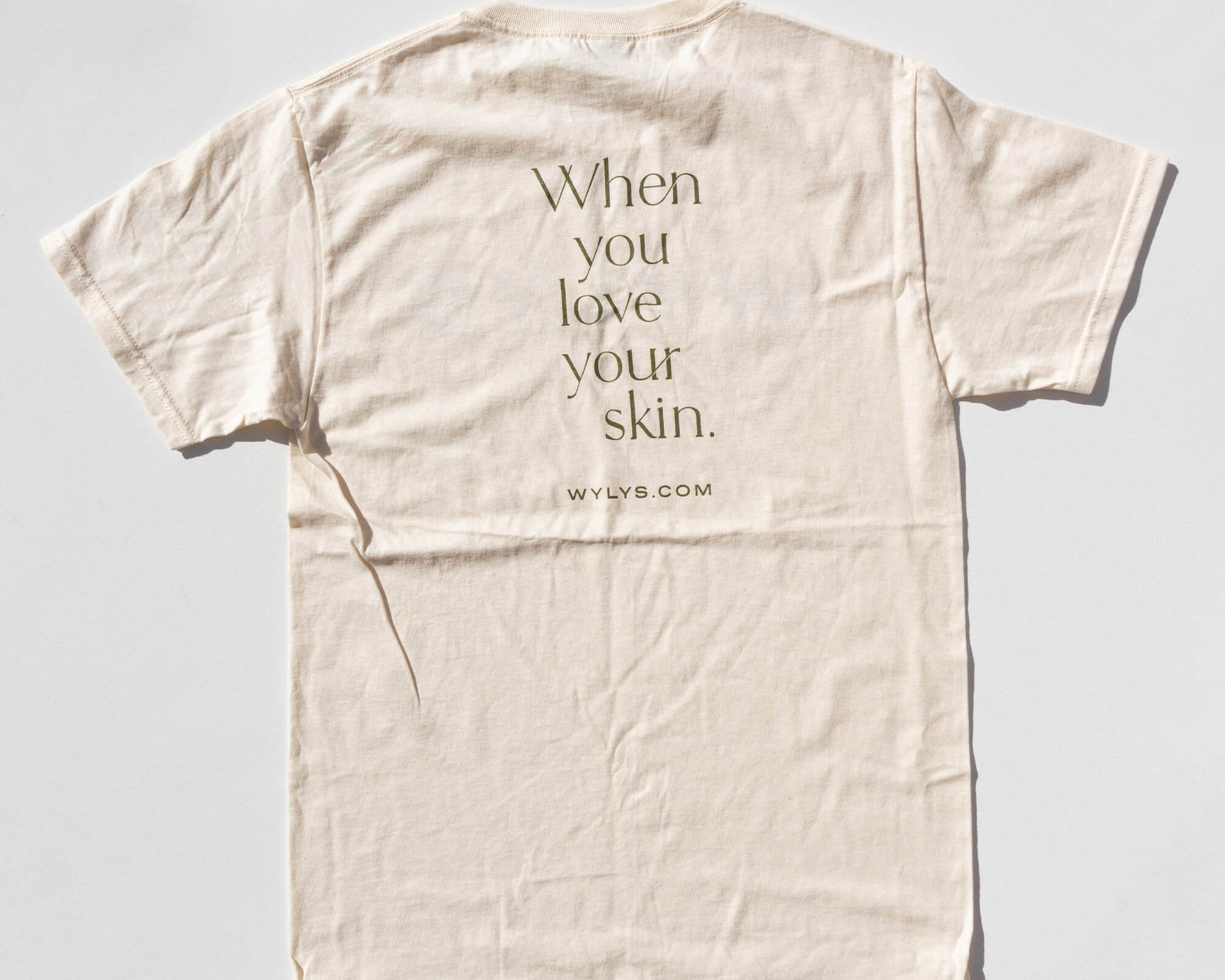 WYLYS T Shirt 100% unbleached undyed cotton 