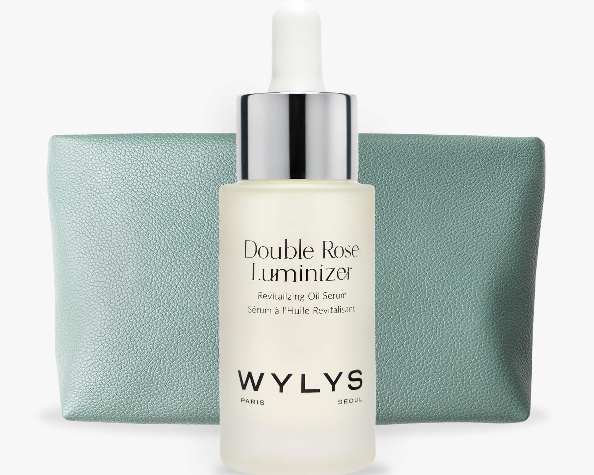 WYLYS Double Rose Luminizer & Sage Verte Makeup Bag