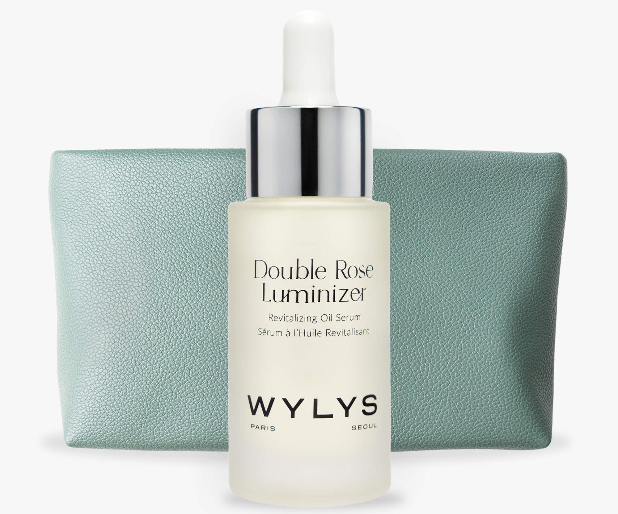 WYLYS Double Rose Luminizer & Sage Verte Makeup Bag