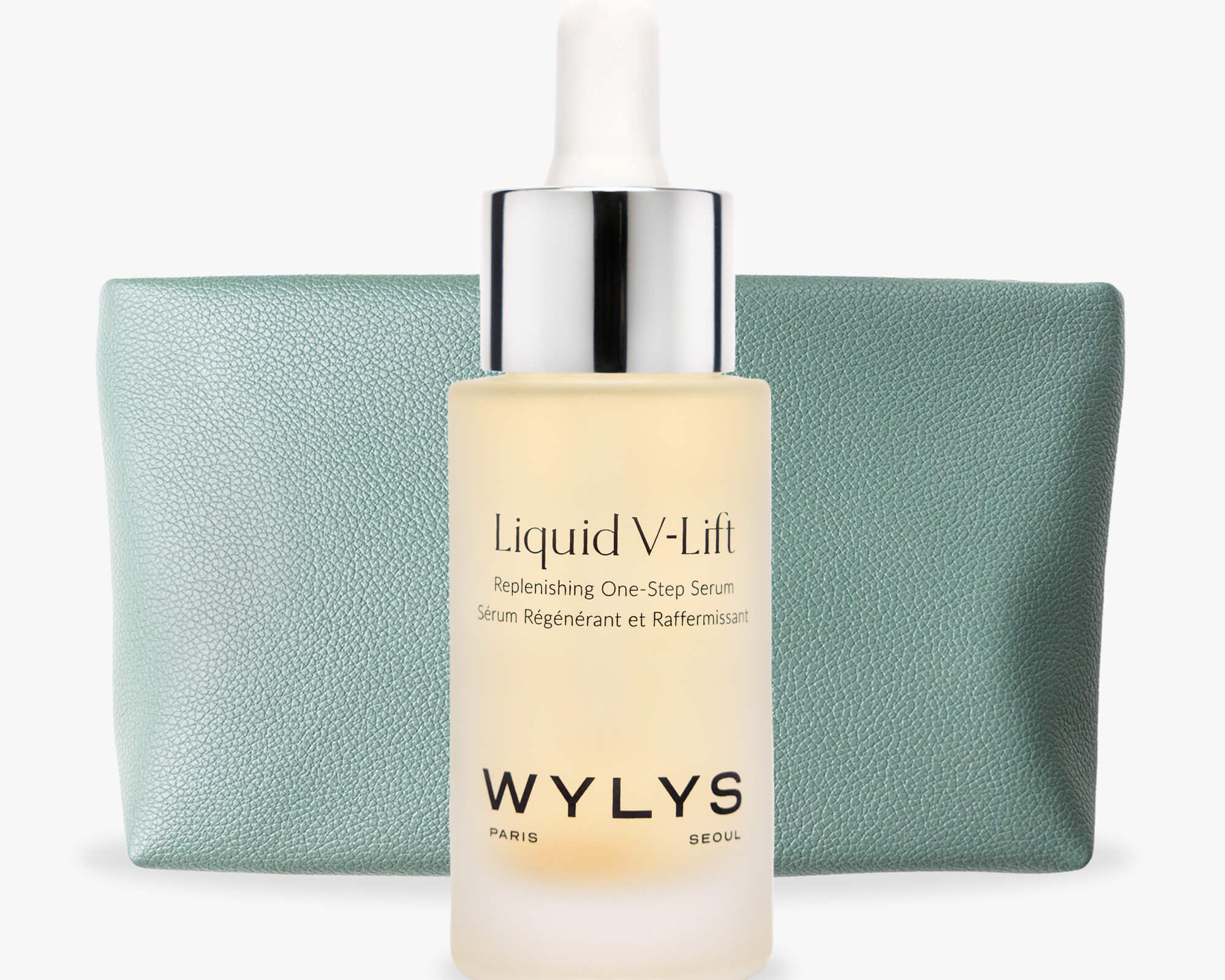 Liquid V-Lift & Sage Verte Makeup Bag