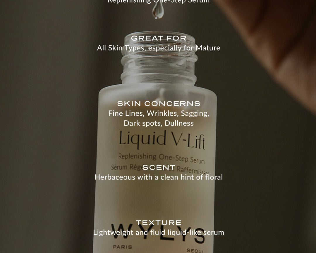 WYLYS Liquid V-Lift One-Step Peptide Rich Serum Star Ingredients Blue Green Algae & Baobab Seed Extract When You Love Your Skin Made in France